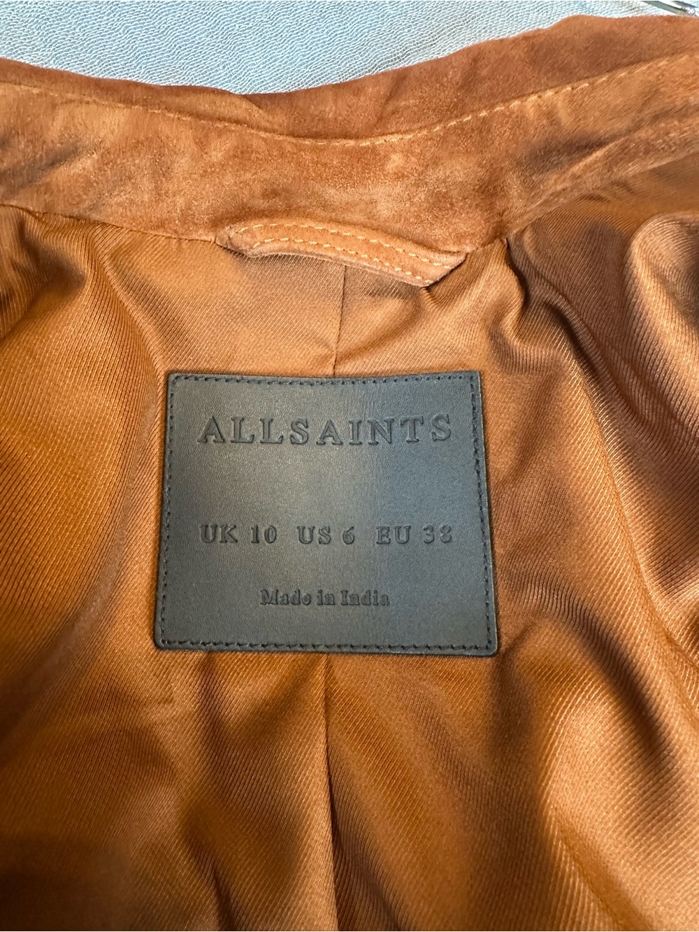 All Saints Elora Suede 100% Goat Suede Biker Moto Jacket Camel NWOT - Picture 5 of 8